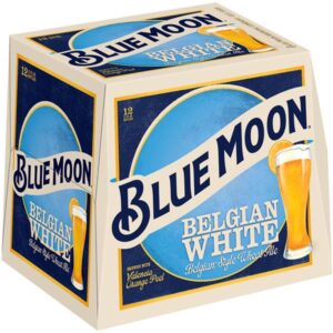 Blue Moon Beer bottles and Cans