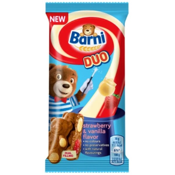 BISCUITS BARNI DUO WITH STRAWBERRY VANILLA FLAVOR 30g