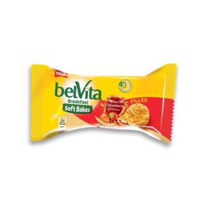 BISCUITS BELVITA SOFT BAKES FILLED STRAWBERRY FLAVOUR 50g