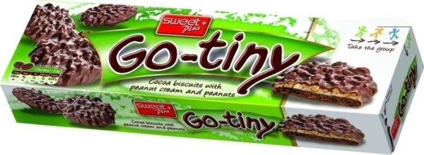 BISCUITS GO-TINY WITH PEANUT CREME AND PEANUTS 130g