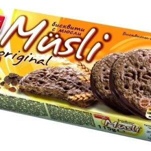 BISCUITS MUSLI ORIGINAL WITH COCOA CORN FLAKES AND COCOA COATING 115g