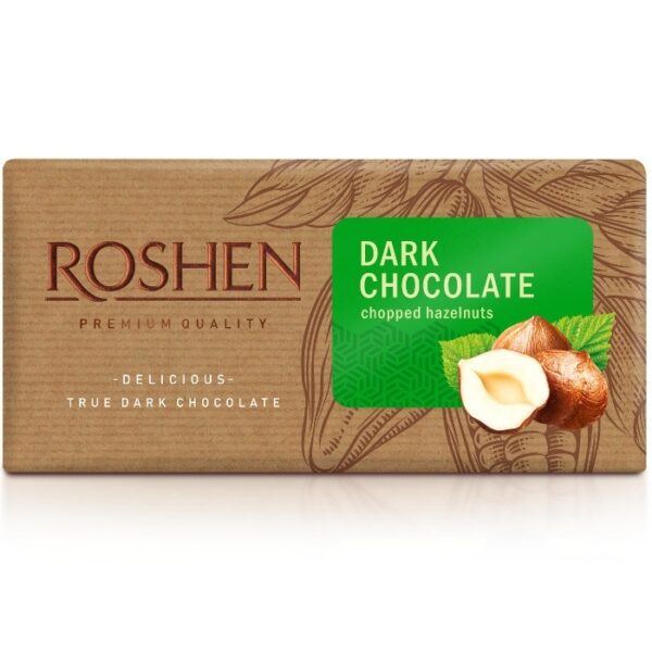 CHOCOLATE ROSHEN DARK WITH CHOPPED HAZELNUT 90g